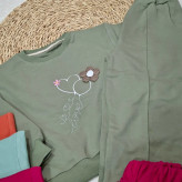 ست بلوز شلوار پنبه لاکرا (شلوار بگ و رگه دوزی )