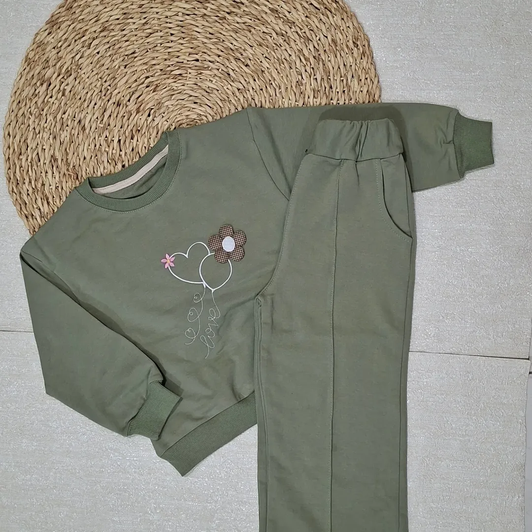 ست بلوز شلوار پنبه لاکرا (شلوار بگ و رگه دوزی )