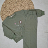 ست بلوز شلوار پنبه لاکرا (شلوار بگ و رگه دوزی )